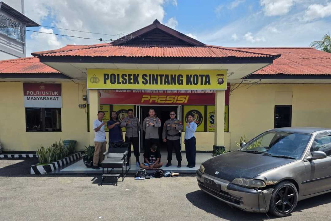 Polsek Sintang Kota Ringkus Pencuri di Pasar Masuka, Uang Hasil Curi Dibelikan Mobil Sedan