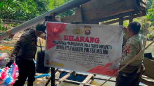 Polsek Meliau Temukan Belasan Mesin Dompeng saat Razia PETI di Sanggau